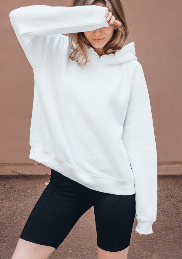White Unisex Really Big Pullover Hoodies