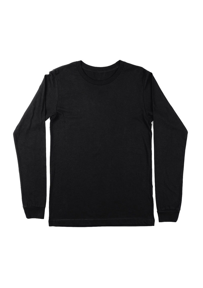 Vintage Black Long Sleeve Crew Neck T-Shirt for Women | Timeless & Sustainable