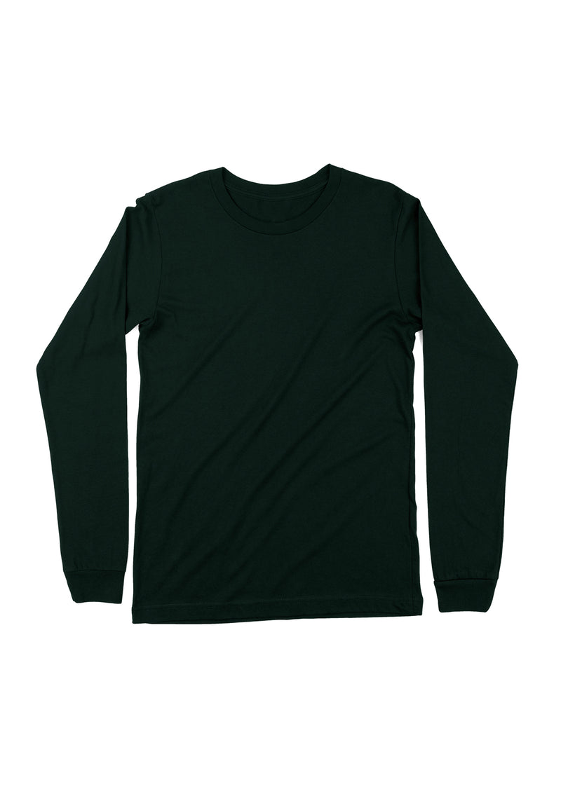 Forest Green Long Sleeve Crew Neck T-Shirt for Women | Natural & Stylish