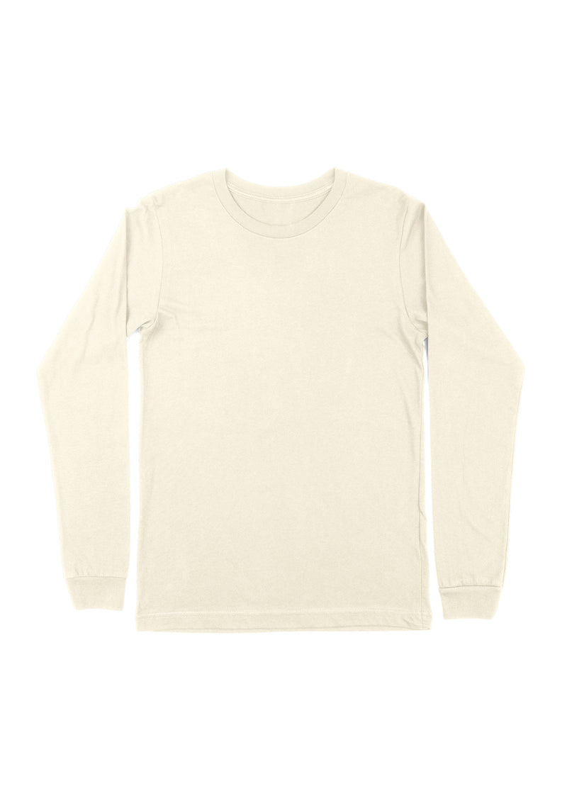 Natural Long Sleeve Crew Neck T-Shirt for Women | Effortless & Eco-Chic