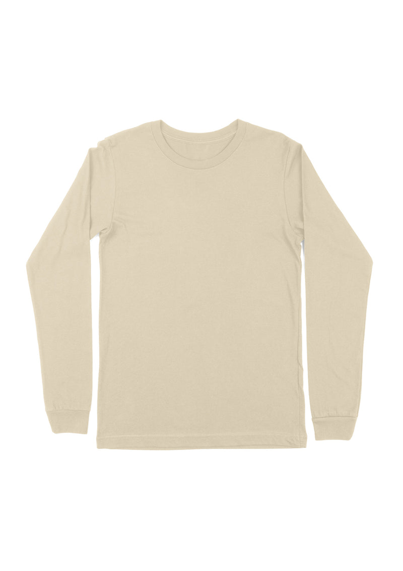 Soft Cream Long Sleeve Crew Neck T-Shirt | Effortless & Eco-Friendly