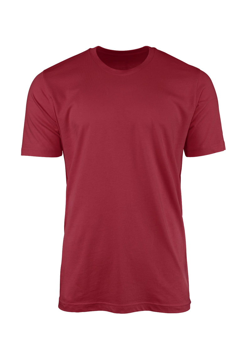 mens short sleeve crew neck blood red t-shirts