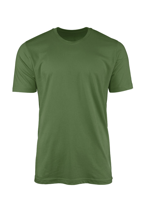 mens short sleeve crew neck leaf green t-shirt