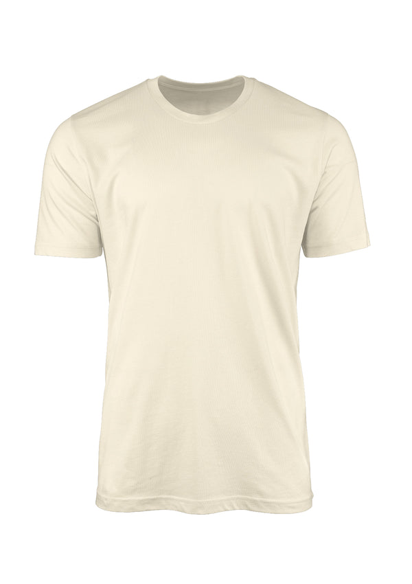 mens natural white short sleeve crew neck t-shirt