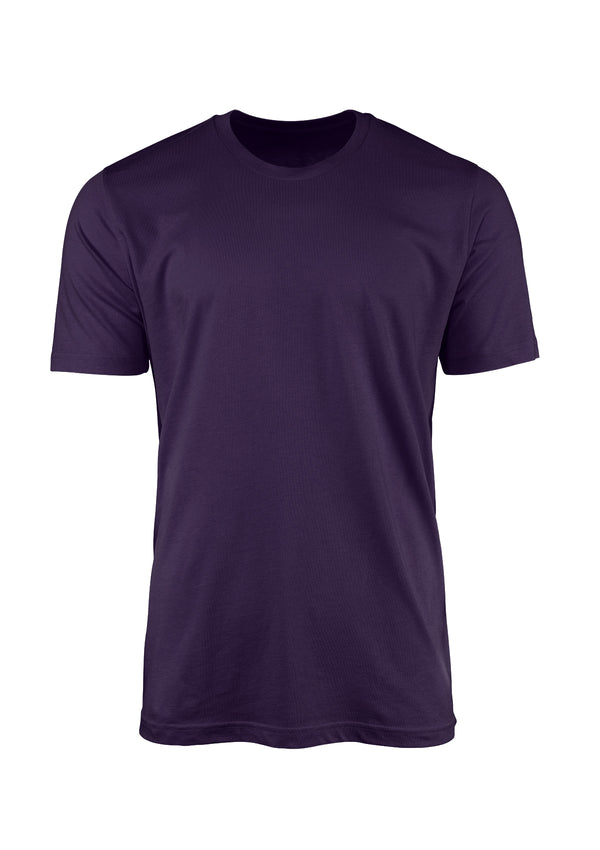 purple short sleeve crew neck t-shirt