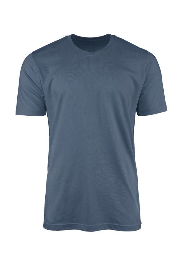 steel blue short sleeve crew neck t-shirt