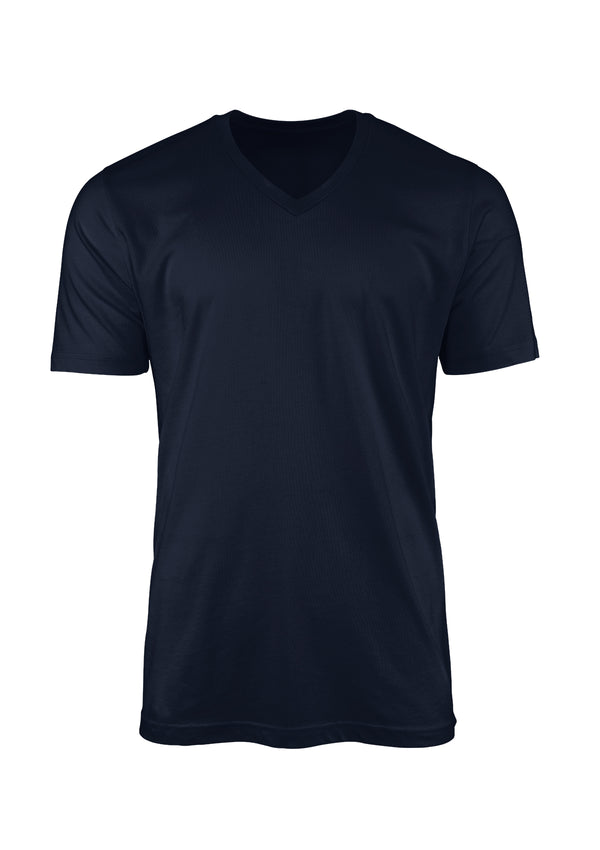 mens v neck short sleeve navy blue t-shirt in 3D from the perfect tshirt co