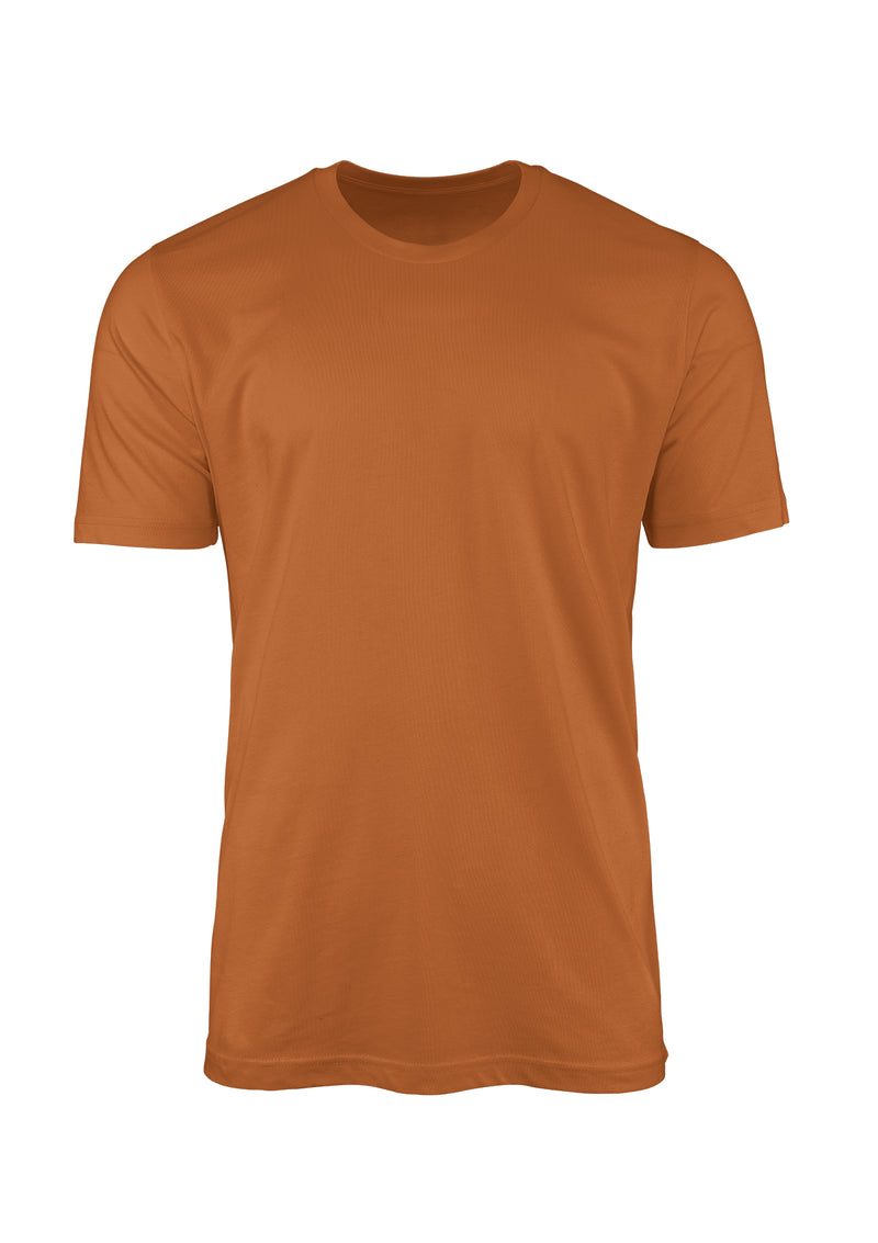 womens burnt orange short sleeve crew neck t-shirt in 3D