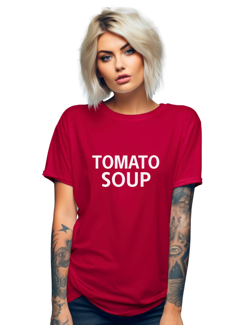 Tomato Soup Unisex Graphic Tee - Red Airlume Cotton T-Shirt