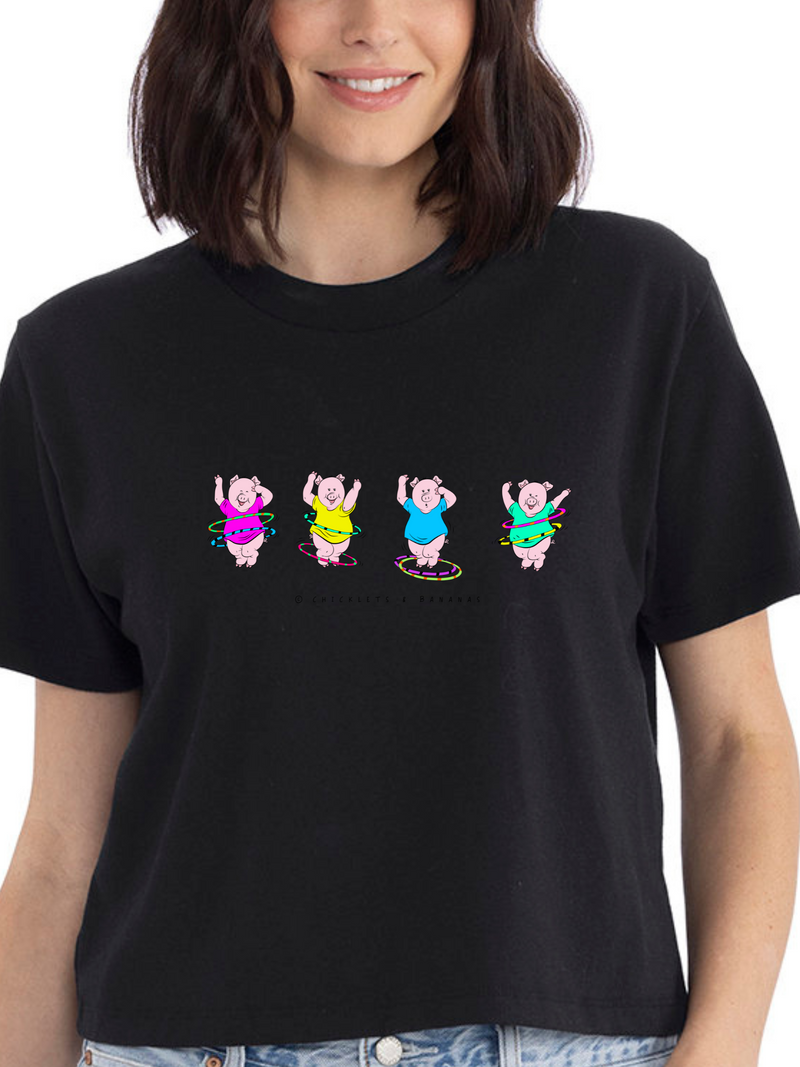 Hula Pigs Graphic T-Shirt – Playful and Adorable Statement Tee