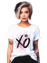 Hugs & Kisses Women’s Graphic Tee: A Splash of Pink & Playful Romance