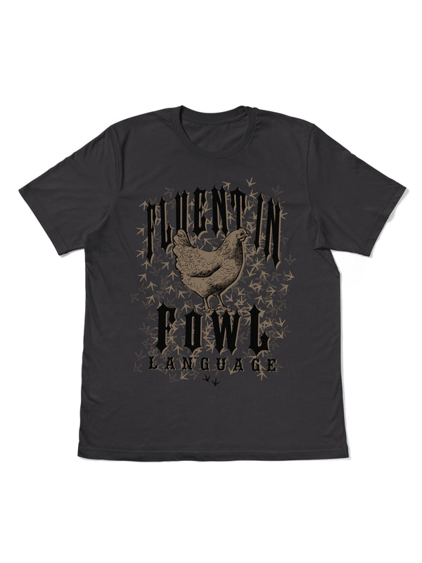 Fluent in Fowl Language Men’s Graphic Tee - Charcoal Gray