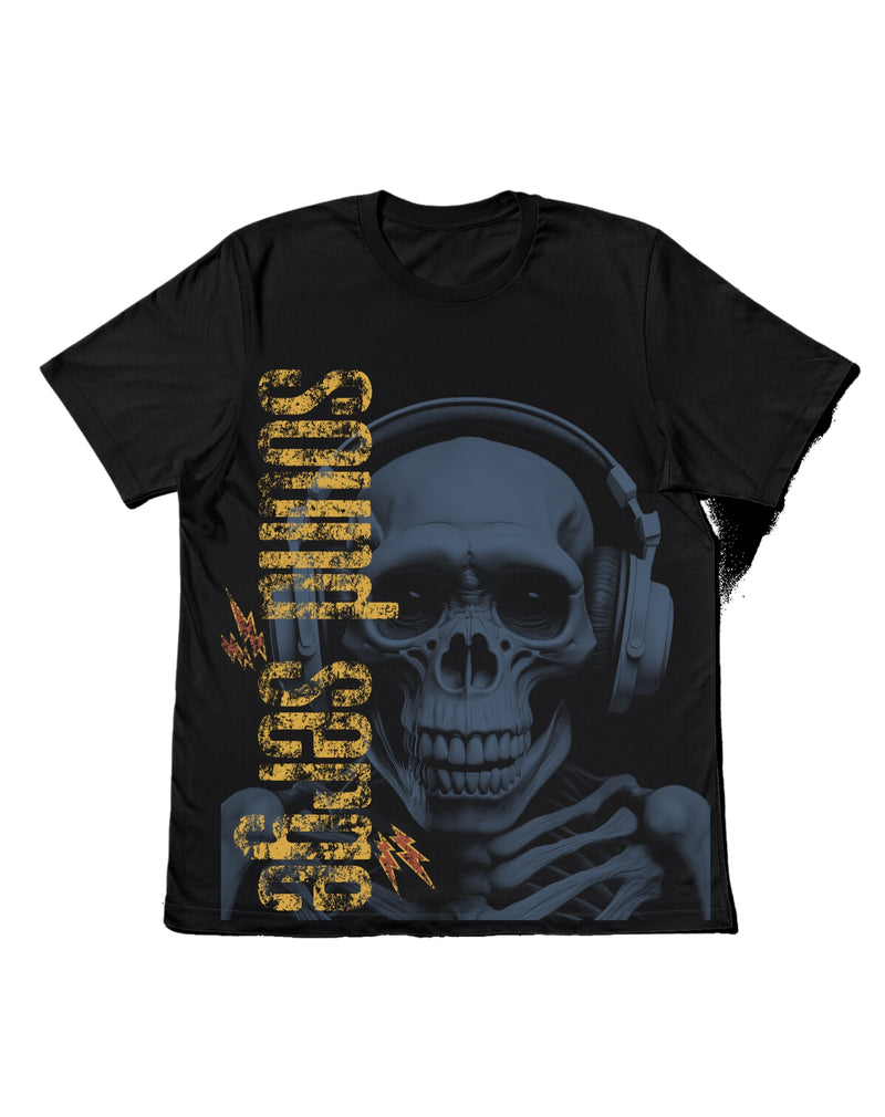 Sound Surge Men’s Graphic Tee - Black Skull Design