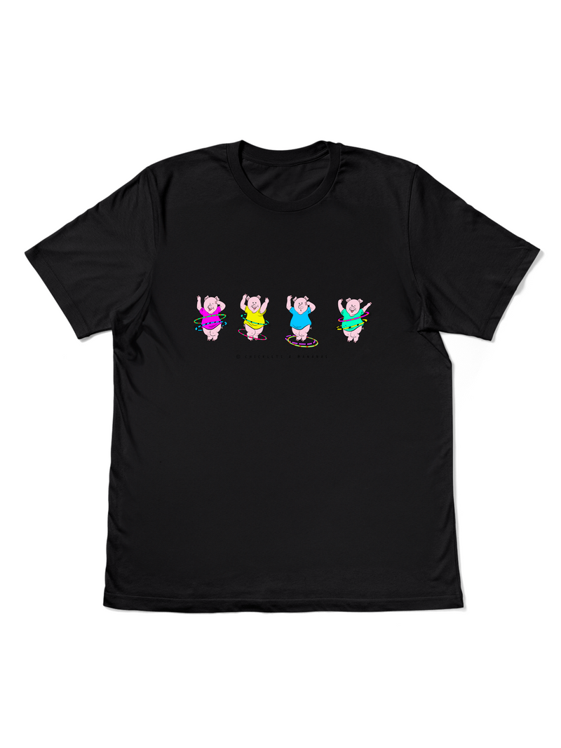 Hula Pigs Graphic T-Shirt – Playful and Adorable Statement Tee