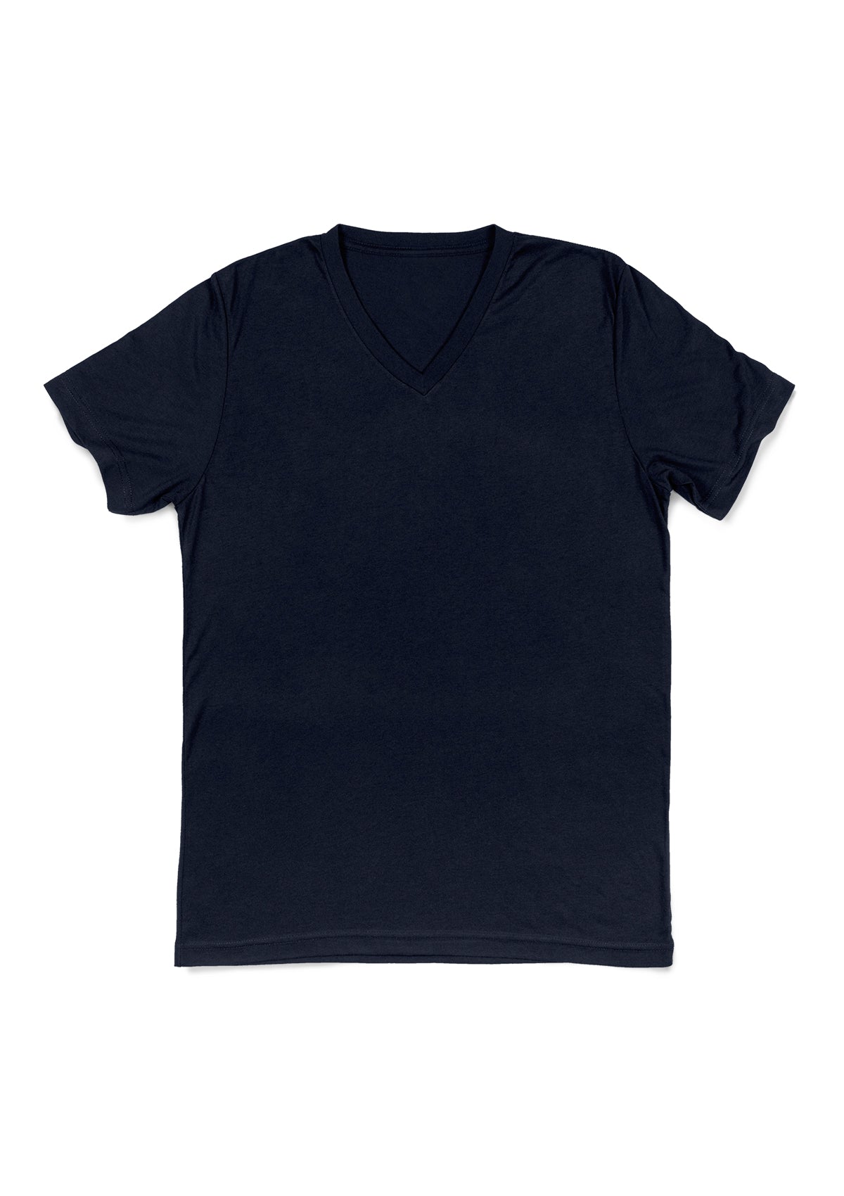 womens navy boyfriend cut t-shirt v-neck short sleeve front flat image