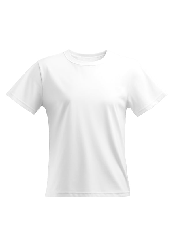 Women's Short Sleeve Crew Neck Classic White Relax Fit T-Shirt