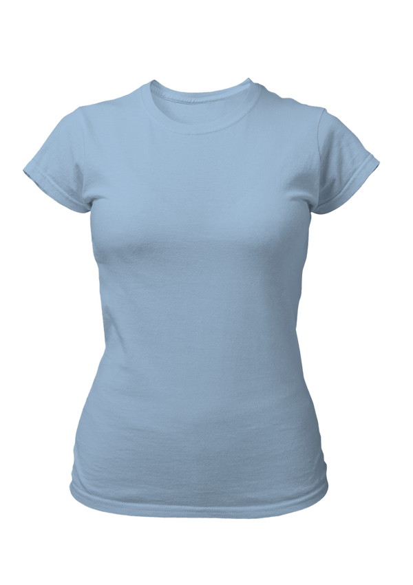 Women's Short Sleeve Crew Neck Baby Blue Slim Fit T-Shirt
