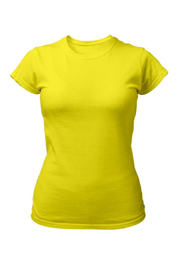 Women's Short Sleeve Crew Neck Sunshine Yellow Slim Fit T-Shirt