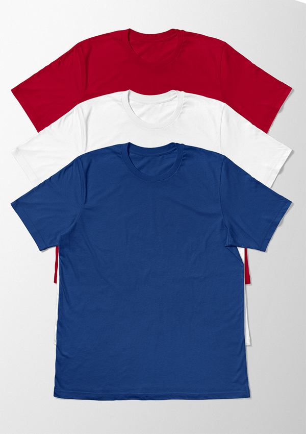 womens 3 pack patriotic t-shirt bundle, red, white and blue t-shirts