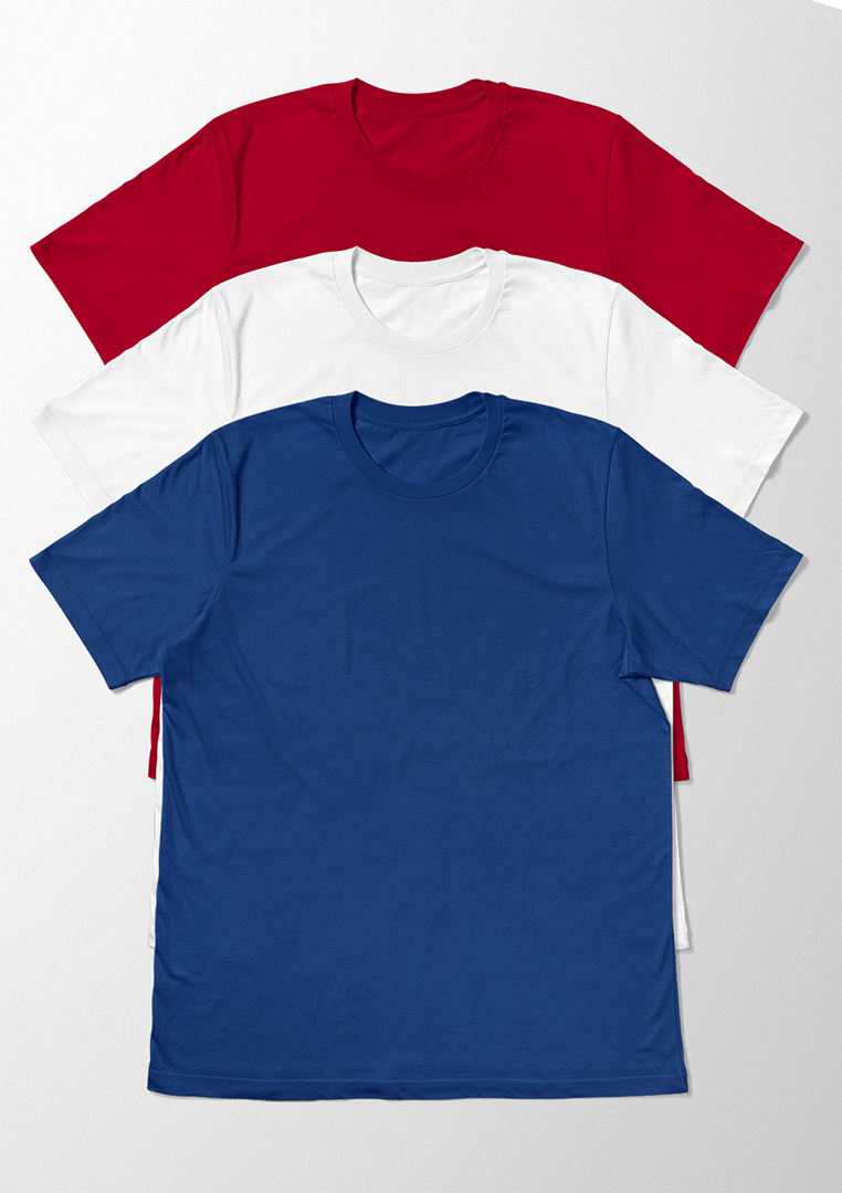 womens 3 pack patriotic t-shirt bundle, red, white and blue t-shirts