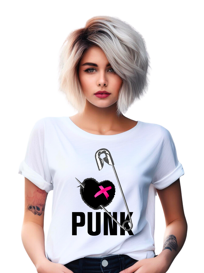 Punk Women’s Graphic Tee: A Heart with Edge & Attitude