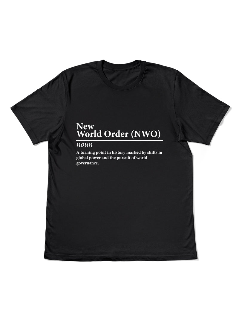 NWO in Black Flat T-Shirt Image