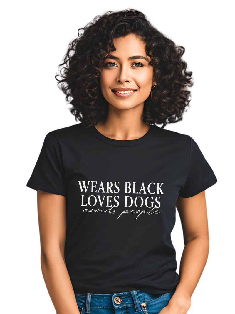 Wears Black Loves Dogs Graphic T-Shirt – Feminine Vibe