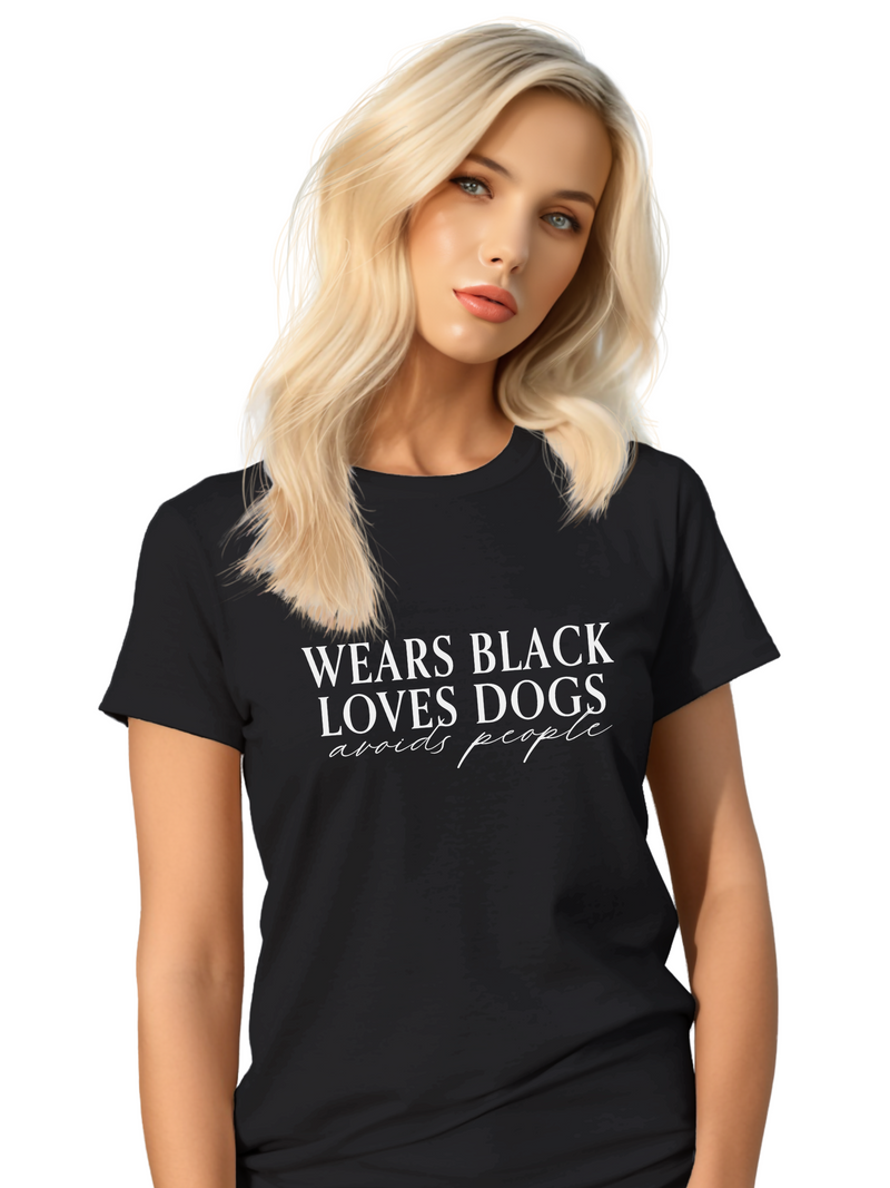 Wears Black Loves Dogs Graphic T-Shirt – Feminine Vibe