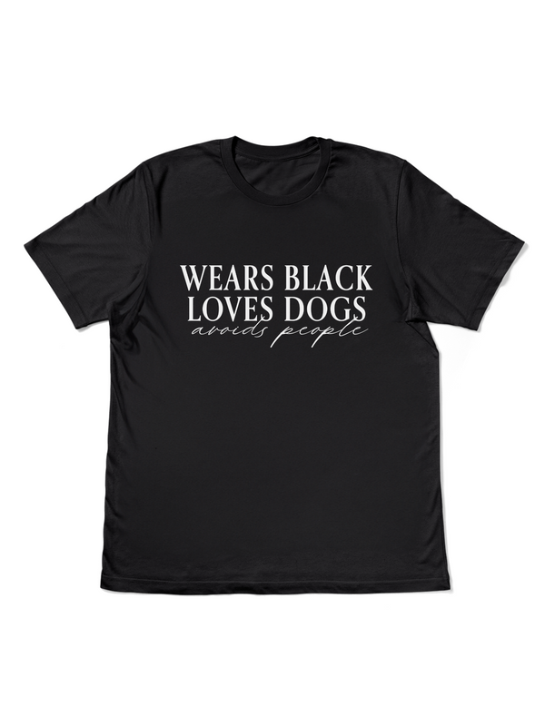 Wears Black Loves Dogs Graphic T-Shirt – Feminine Vibe