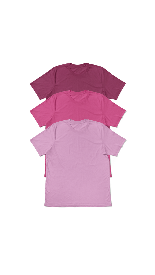 Pretty in Pink Womens 3 pk T-Shirt Bundle
