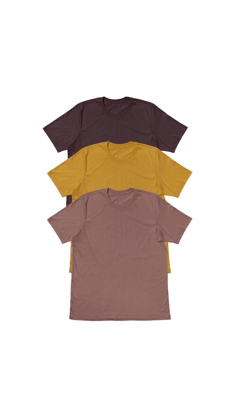 Men's 3-Pack Canyon Collection Tees - Airlume Cotton Crew Neck