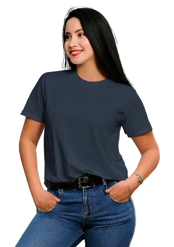 Womens Original Boyfriend T-Shirt in short sleeve crew neck in slate blue from Perfect TShirt Co.