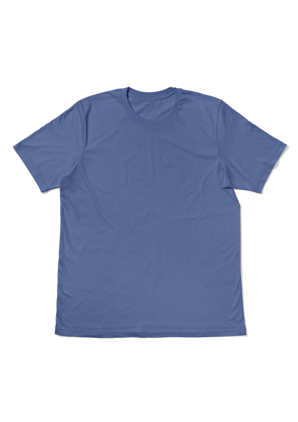 Front Flat T-Shirt in Columbia Blue Short Sleeve Crew Neck from Perfect TShirt Co.