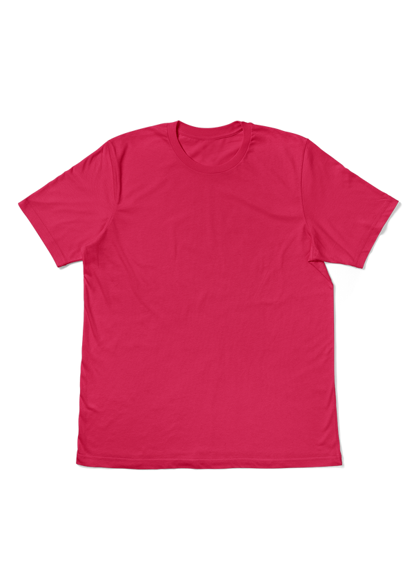 Flat Front Short Sleeve Crew Neck Fuchsia Pink Womens T-Shirt from Perfect TShirt Co