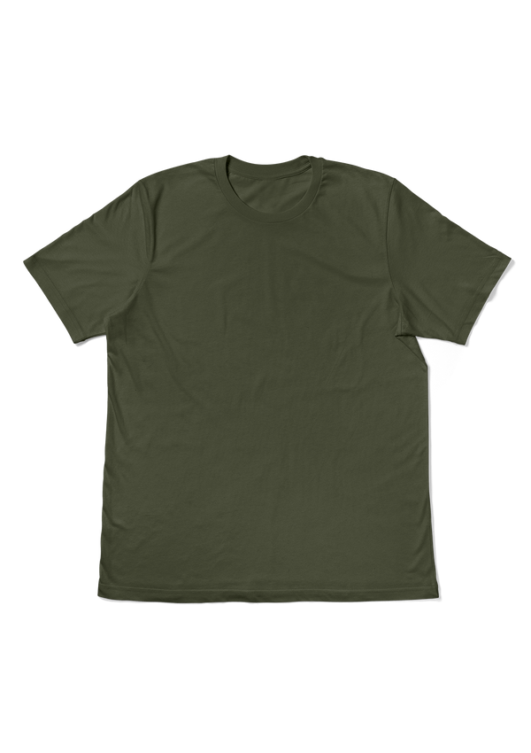 Flat Front Military Green Short Sleeve Crew  Neck T-Shirt from Perfect TShirt Co.