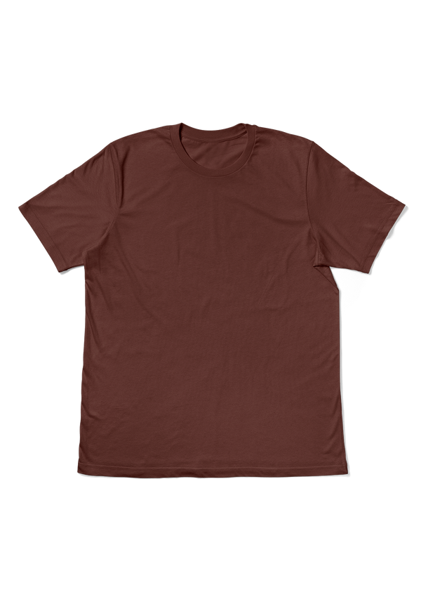 Flat Front Short Sleeve Crew Neck Boyfriend T-Shirt in Clay Brown from Perfect TShirt Co.  