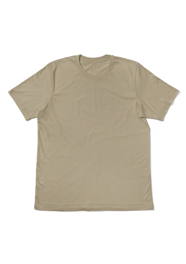 Womens Original Boyfriend  Flat Front Short Sleeve Crew Neck T-Shirt in Dust Tan from the Perfect TShirt Co 