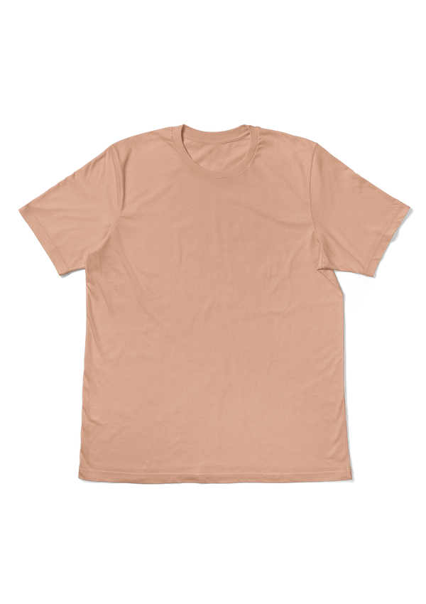Womens Flat Front Short Sleeve Crew Neck Original Boyfriend T-Shirt from the Perfect TShirt Co. in Peach