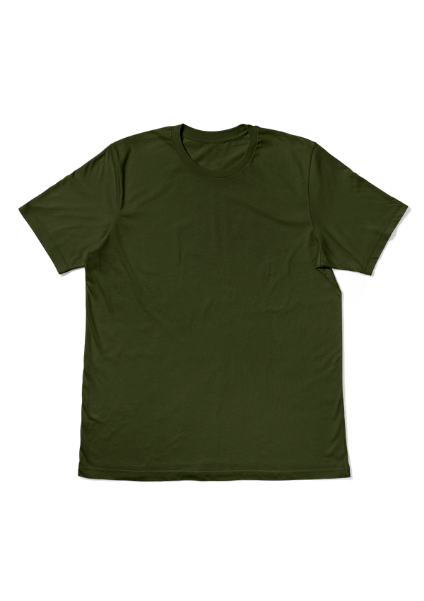 Womens Flat Front Short Sleeve T-Shirt in Olive Green from the Perfect TShirt Co