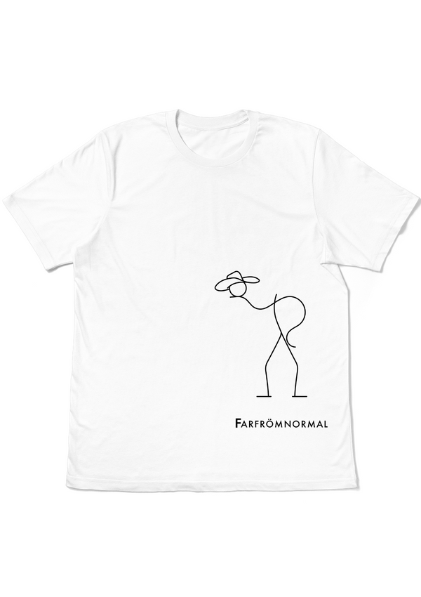 far from normal cowboy white tee