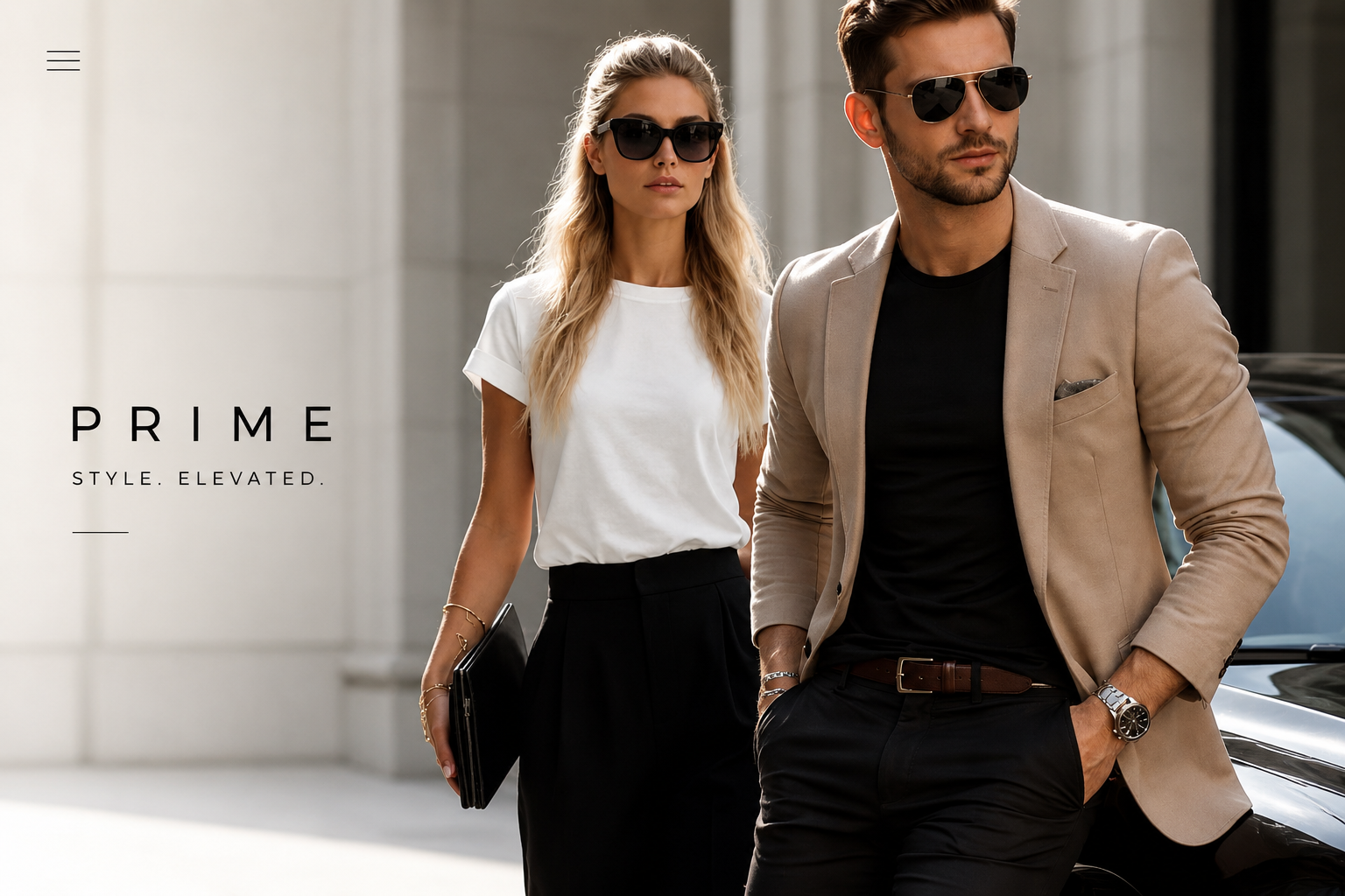 man and women walking on street wearing t-shirts and elevating the t-shirt 