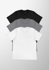 Big & Tall Mens T-Shirts Short Sleeve Crew Neck White Black and Gray 3 Pack - Perfect TShirt Co