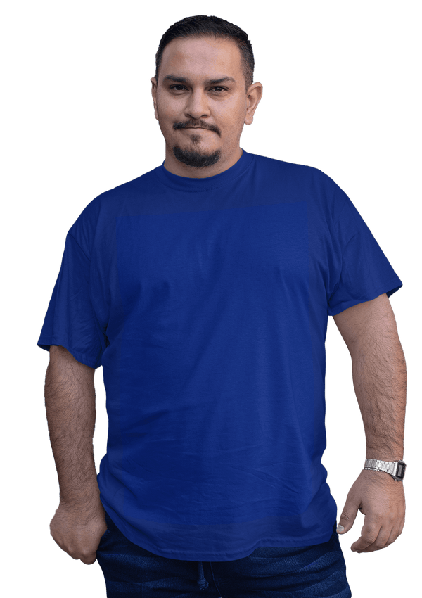 Men's Big & Tall Crew Neck T-Shirt - Royal Blue - Perfect TShirt Co