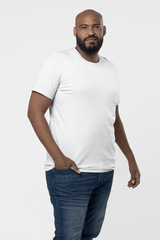 Men's Big & Tall Crew Neck T-Shirt - White - Perfect TShirt Co