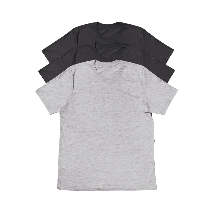 Men's Gray 3 Pack T-Shirt Bundle - Perfect TShirt Co