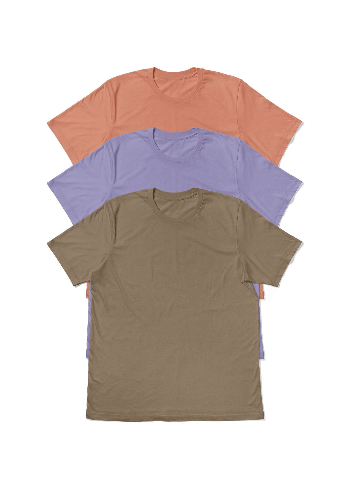 Men's Short Sleeve Crew Summer Sky 3-Pack: Sunset, Lavender, and Tan T-Shirts - Perfect TShirt Co