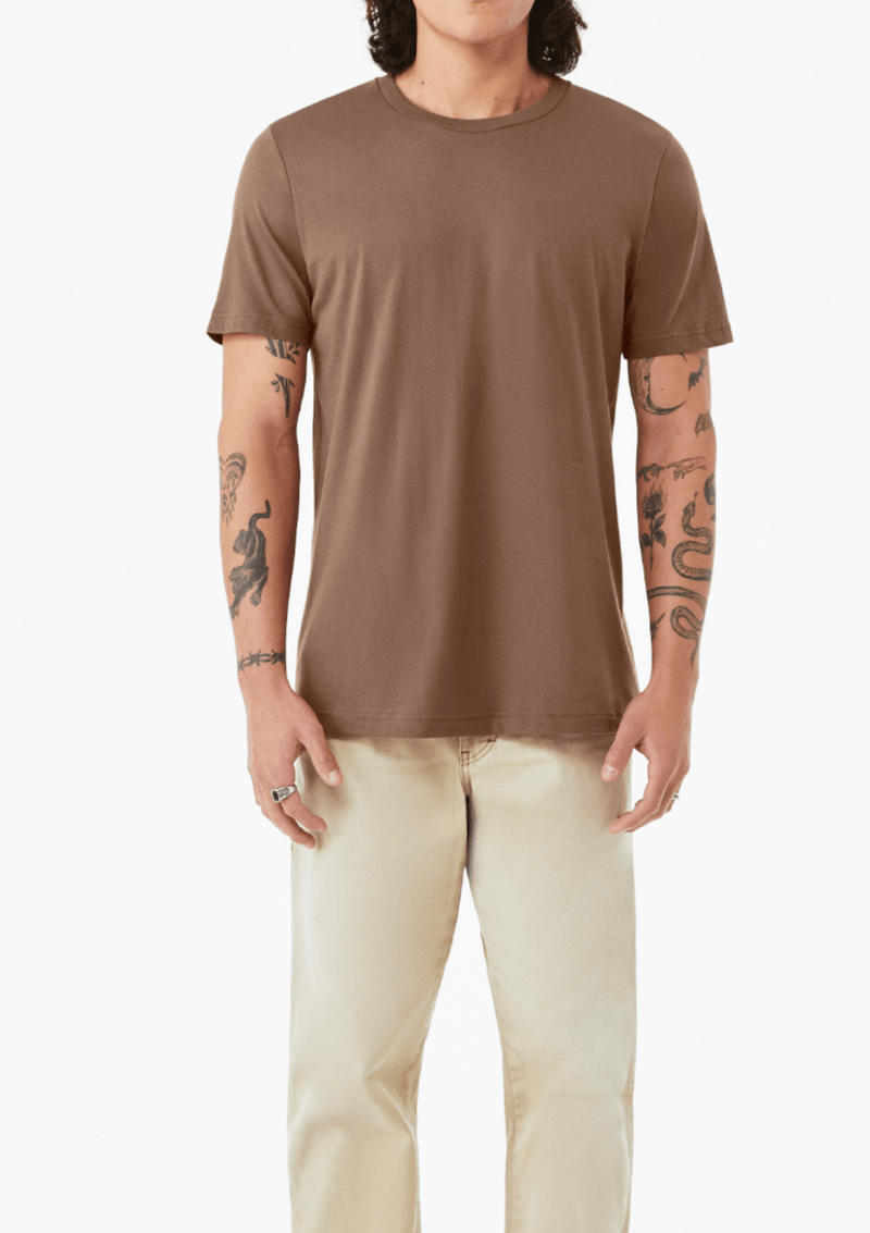 Mens T-Shirt Short Sleeve Crew Neck Vintage Brown Cotton - Perfect TShirt Co