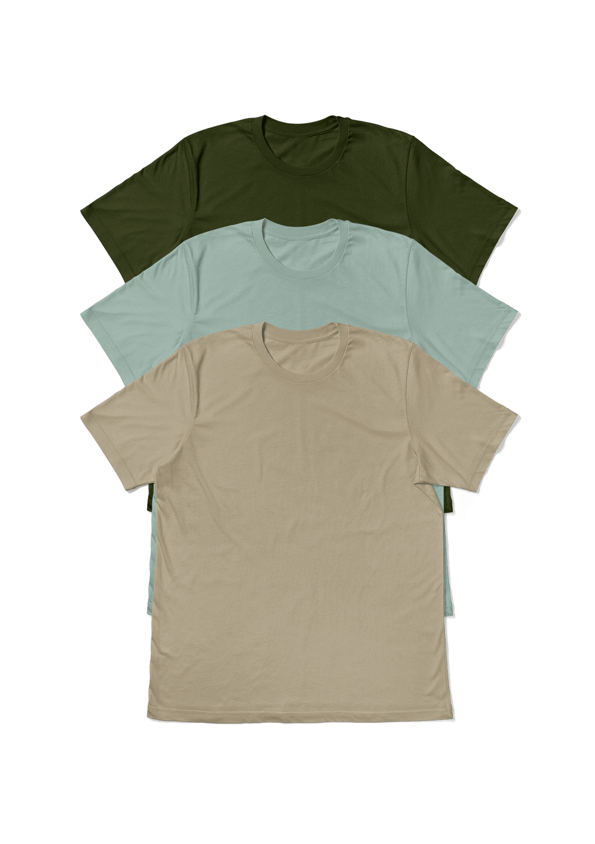 Nature's Harmony: Men's Short Sleeve Crew Neck 3-Pack - Perfect TShirt Co