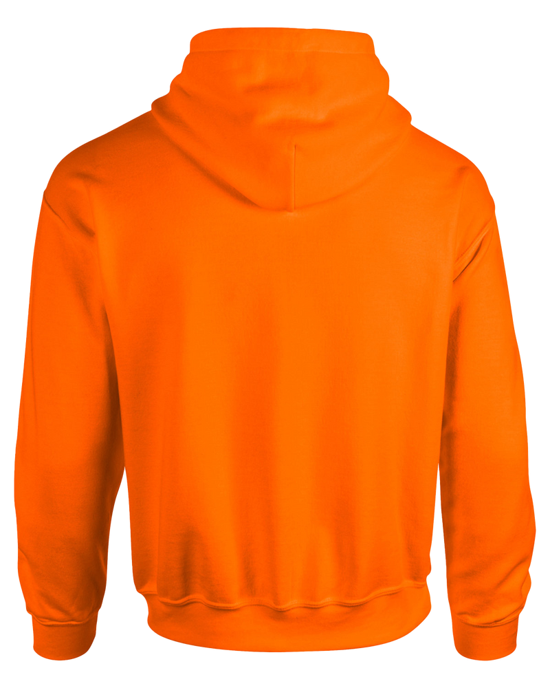 back  image of orange oversize unisex hoodie from Perfect TShirt Co