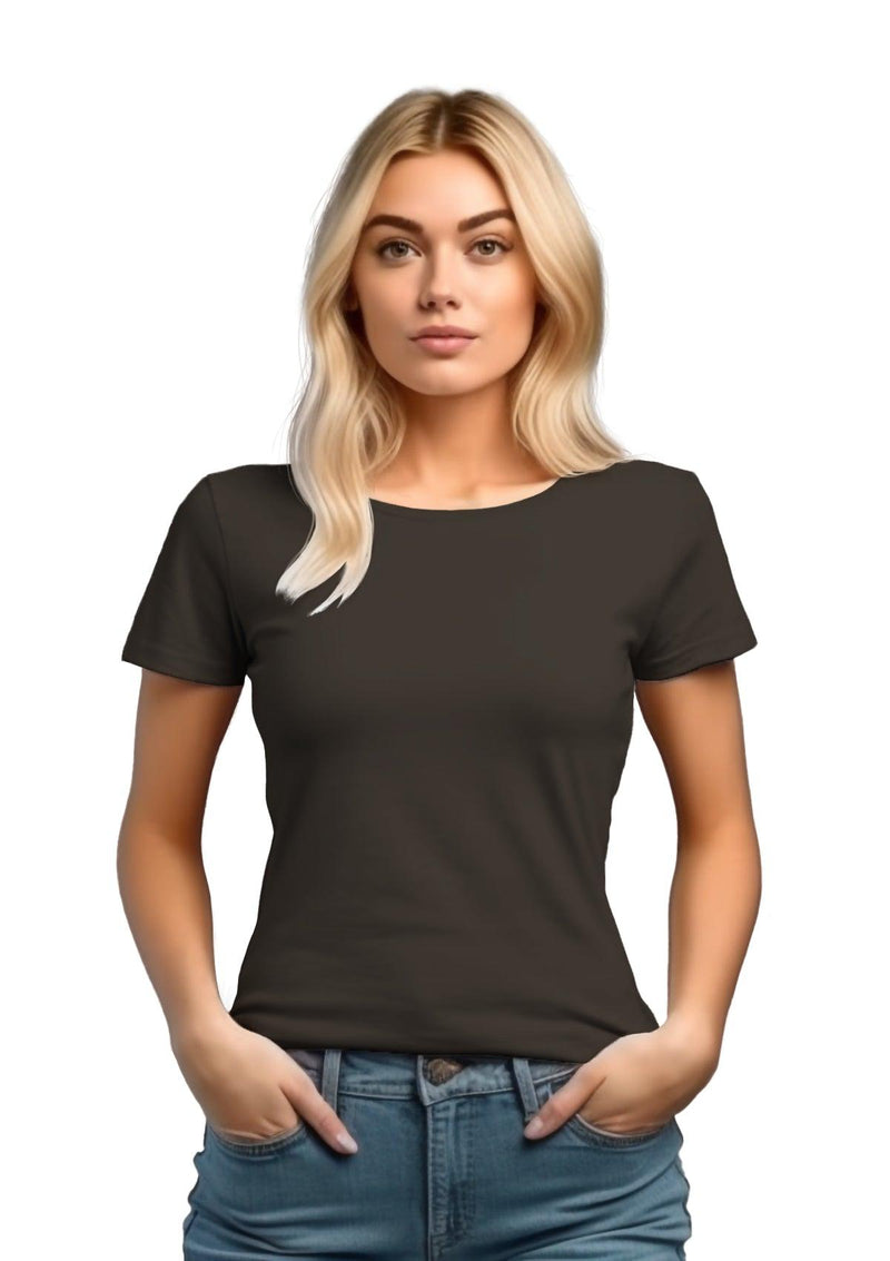 Perfect TShirt Co Women's Short Sleeve Crew Neck Asphalt Gray Slim Fit T-Shirt - Perfect TShirt Co